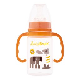 1 db Baby Bruin fogantyús cumisüveg 120 ml + Ajándék - narancs színben