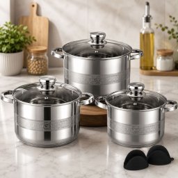 MASTERPAN MP-5134 Rozsdamentes Edénykészlet - 6 Részes Prémium Fazékszett