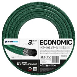 Kertlocsoló tömlő 1/2" 25 m ECONOMIC, 20 bar, 3 rétegű kerti öntözőslang