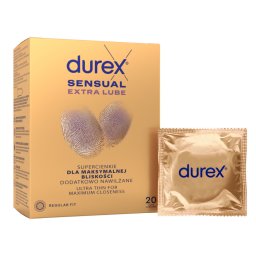 Durex - Sensual Extra Lube ultravékony óvszer extra síkosítással (20 db)