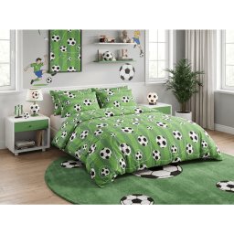 Polipamut ágyneműhuzat FOOTBALL TIME POLY zöld Ágyneműhuzat mérete: 70 x 90 cm | 140 x 200 cm
