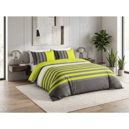 Pamut ágyneműhuzat GREEN LINE zöld-sárga, 100% pamut Ágyneműhuzat mérete: 70 x 90 cm | 140 x 200 cm