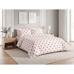 Pamut ágynemű HEART CHARM fehér, 100% pamut Ágyneműhuzat mérete: 70 x 90 cm | 140 x 200 cm