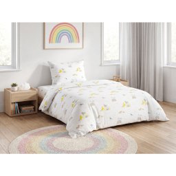 Gyerek pamut ágynemű MAGIC UNICORN fehér, 100% pamut Ágyneműhuzat mérete: 70 x 90 cm | 140 x 200 cm