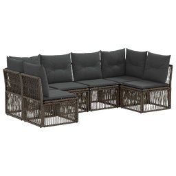 vidaXL Kerti Kanapé Szett 6 pcs Szürke polirattan
