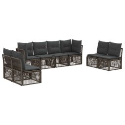 vidaXL Kerti Kanapé Szett 8 pcs Szürke polirattan