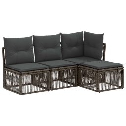 vidaXL Kerti Kanapé Szett 4 pcs Szürke polirattan