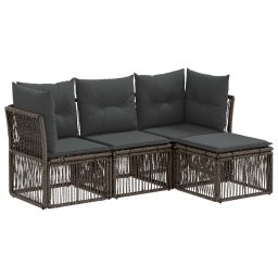 vidaXL Kerti Kanapé Szett 4 pcs Szürke polirattan