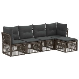 vidaXL Kerti Kanapé Szett 5 pcs Szürke polirattan