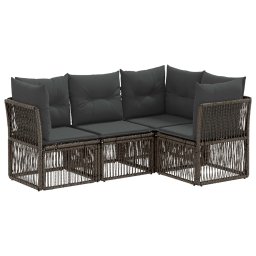 vidaXL Kerti Kanapé Szett 4 pcs Szürke polirattan