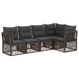 vidaXL Kerti Kanapé Szett 5 pcs Szürke polirattan