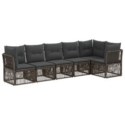vidaXL Kerti Kanapé Szett 6 pcs Szürke polirattan