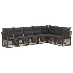 vidaXL Kerti Kanapé Szett 7 pcs Szürke polirattan