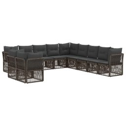 vidaXL Kerti Kanapé Szett 11 pcs Szürke polirattan
