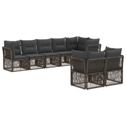 vidaXL Kerti Kanapé Szett 8 pcs Szürke polirattan