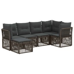vidaXL Kerti Kanapé Szett 6 pcs Szürke polirattan