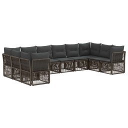 vidaXL Kerti Kanapé Szett 10 pcs Szürke polirattan