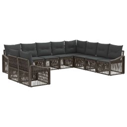 vidaXL Kerti Kanapé Szett 10 pcs Szürke polirattan