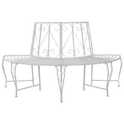 vidaXL Fa pad 4-Ülőhelyek száma 160 x 80 x 89 cm Acél Antik fehér