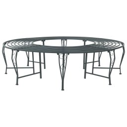 vidaXL Fa pad 8-Ülőhelyek száma Ø 160 x 44 cm Acél Ezüst Szürke Kerek
