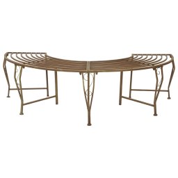 vidaXL Fa pad 4-Ülőhelyek száma 160 x 80 x 44 cm Acél Antik Barna