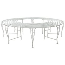 vidaXL Fa pad 8-Ülőhelyek száma Ø 160 x 44 cm Acél Antik fehér Kerek