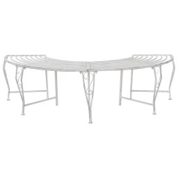 vidaXL Fa pad 4-Ülőhelyek száma 160 x 80 x 44 cm Acél Antik fehér