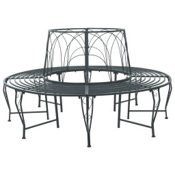 vidaXL Fa pad 8-Ülőhelyek száma Ø 160 x 89 cm Acél Ezüst Szürke Kerek