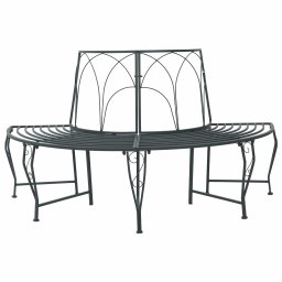 vidaXL Fa pad 4-Ülőhelyek száma 160 x 80 x 89 cm Acél Ezüst Szürke