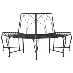 vidaXL Fa pad 4-Ülőhelyek száma 160 x 80 x 89 cm Acél Fekete