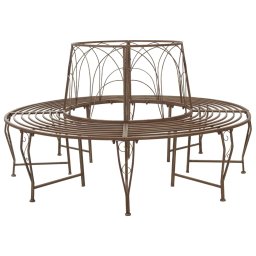 vidaXL Fa pad 8-Ülőhelyek száma Ø 160 x 89 cm Acél Antik Barna Kerek
