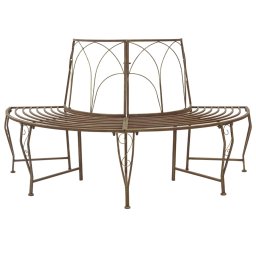 vidaXL Fa pad 4-Ülőhelyek száma 160 x 80 x 89 cm Acél Antik Barna