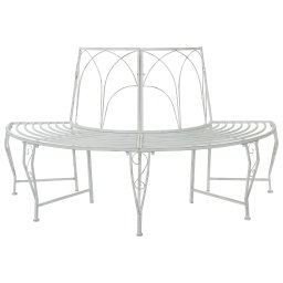 vidaXL Fa pad 4-Ülőhelyek száma 160 x 80 x 89 cm Acél Antik fehér
