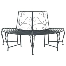 vidaXL Fa pad 4-Ülőhelyek száma 160 x 80 x 89 cm Acél Ezüst Szürke