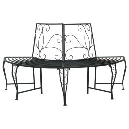 vidaXL Fa pad 4-Ülőhelyek száma 160 x 80 x 89 cm Acél Fekete