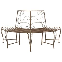 vidaXL Fa pad 4-Ülőhelyek száma 160 x 80 x 89 cm Acél Antikbarna