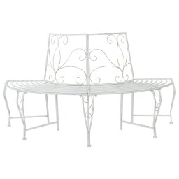 vidaXL Fa pad 4-Ülőhelyek száma 160 x 80 x 89 cm Acél Antik fehér