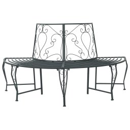 vidaXL Fa pad 4-Ülőhelyek száma 160 x 80 x 89 cm Acél Ezüst Szürke
