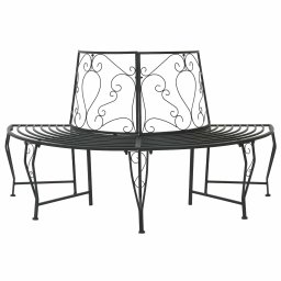 vidaXL Fa pad 4-Ülőhelyek száma 160 x 80 x 89 cm Acél Fekete