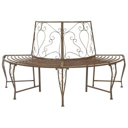 vidaXL Fa pad 4-Ülőhelyek száma 160 x 80 x 89 cm Acél Antik Barna