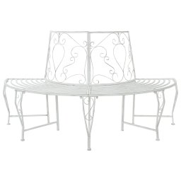 vidaXL Fa pad 4-Ülőhelyek száma 160 x 80 x 89 cm Acél Antik fehér