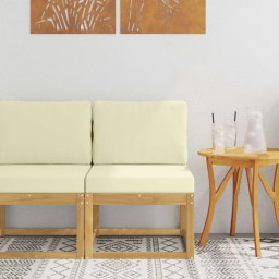 vidaXL Kültéri kanapé szett Fehér és Krém színű 59 x 63 x 73 cm