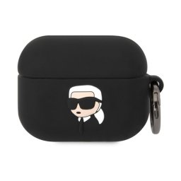 KARL LAGERFELD 3D LOGO NFT KARL HEAD szilikon tok (karabíner) FEKETE Apple AirPods Pro