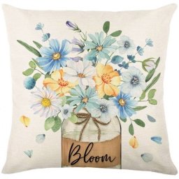 Vászon párnahuzat BLOOM 45x45 cm, krém színű