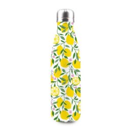 Citromos duplafalú italtároló fémpalack / útipalack - 500 ml - Lemons