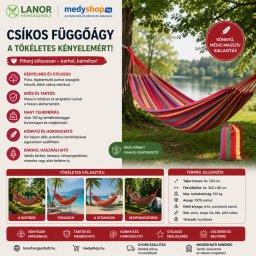 Kényelmes pamut függőágy egy személyes - Piros