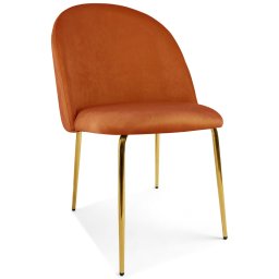 Étkezőszék INCA VELVET arany lábakkal, terrakotta