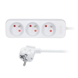 Solight hosszabbító 3m, 3 aljzat, 16A/3680W, PVC, fehér