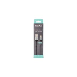 Tltkbel, USB-A - lightning (Apple), 20W, 1,5 m, AVAX "CB314 Steel", aclszrke