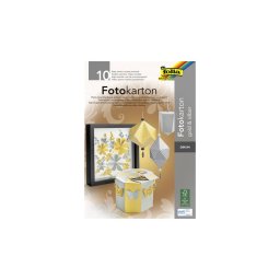Dekorkarton tmb, A4, 300 g, 10 lap, FOLIA, arany-ezst